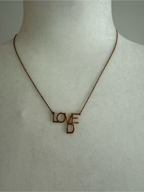 LOVED Pendant Necklace in Rose Gold Tone